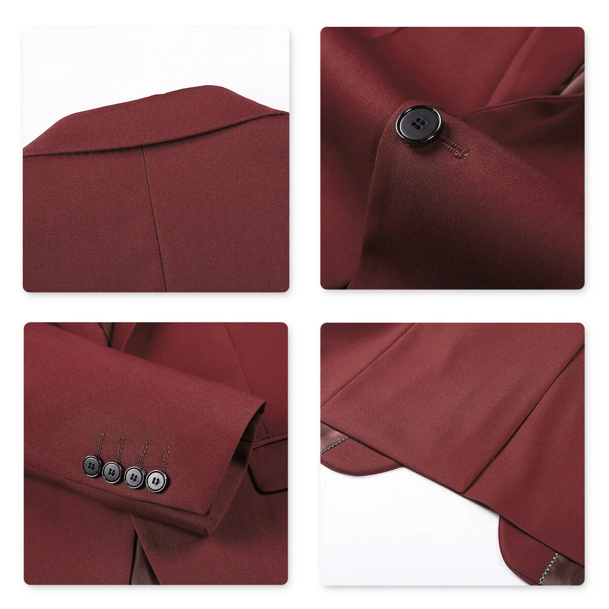 2-Piece Slim Fit Classic Maroon Suit