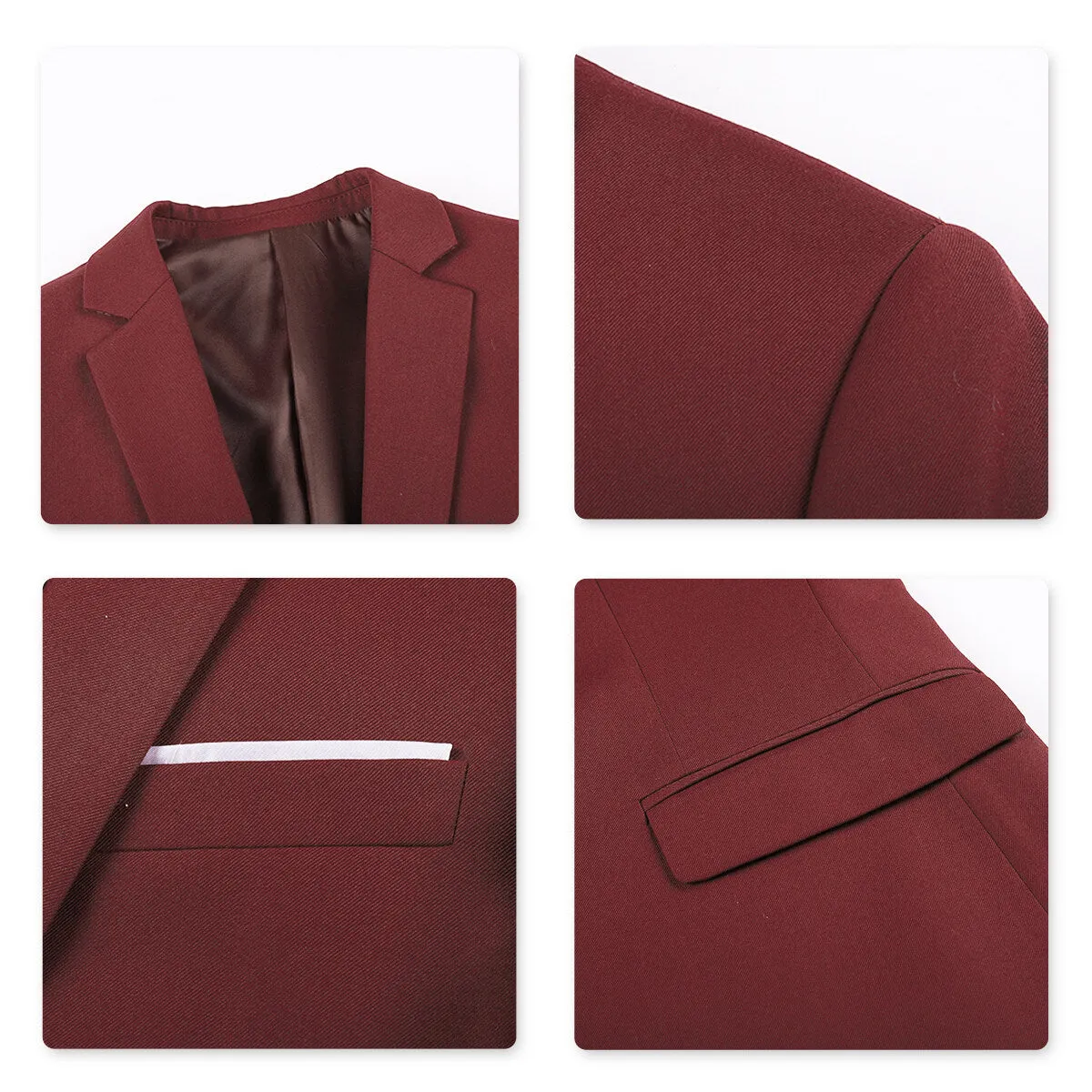 2-Piece Slim Fit Classic Maroon Suit