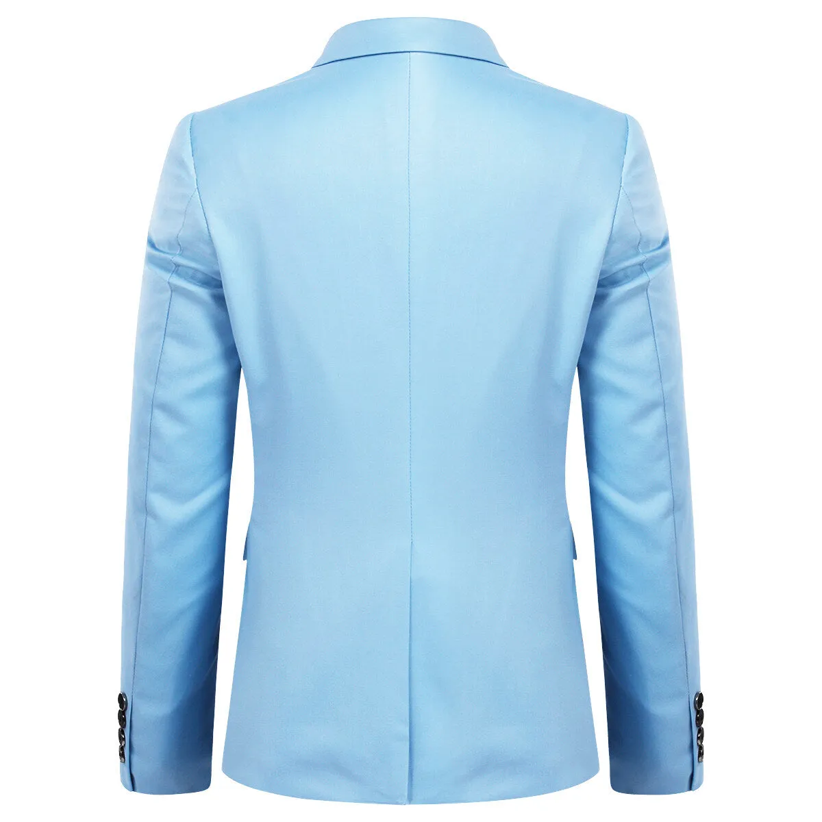 3-Piece Slim Fit One Button Fashion LightBlue Suit