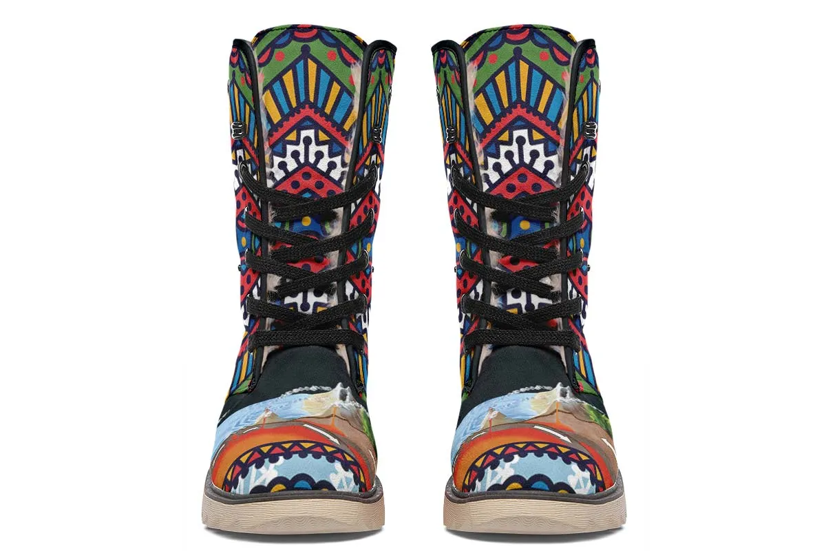 Abstract Tectonic Plates Polar Vibe Boots