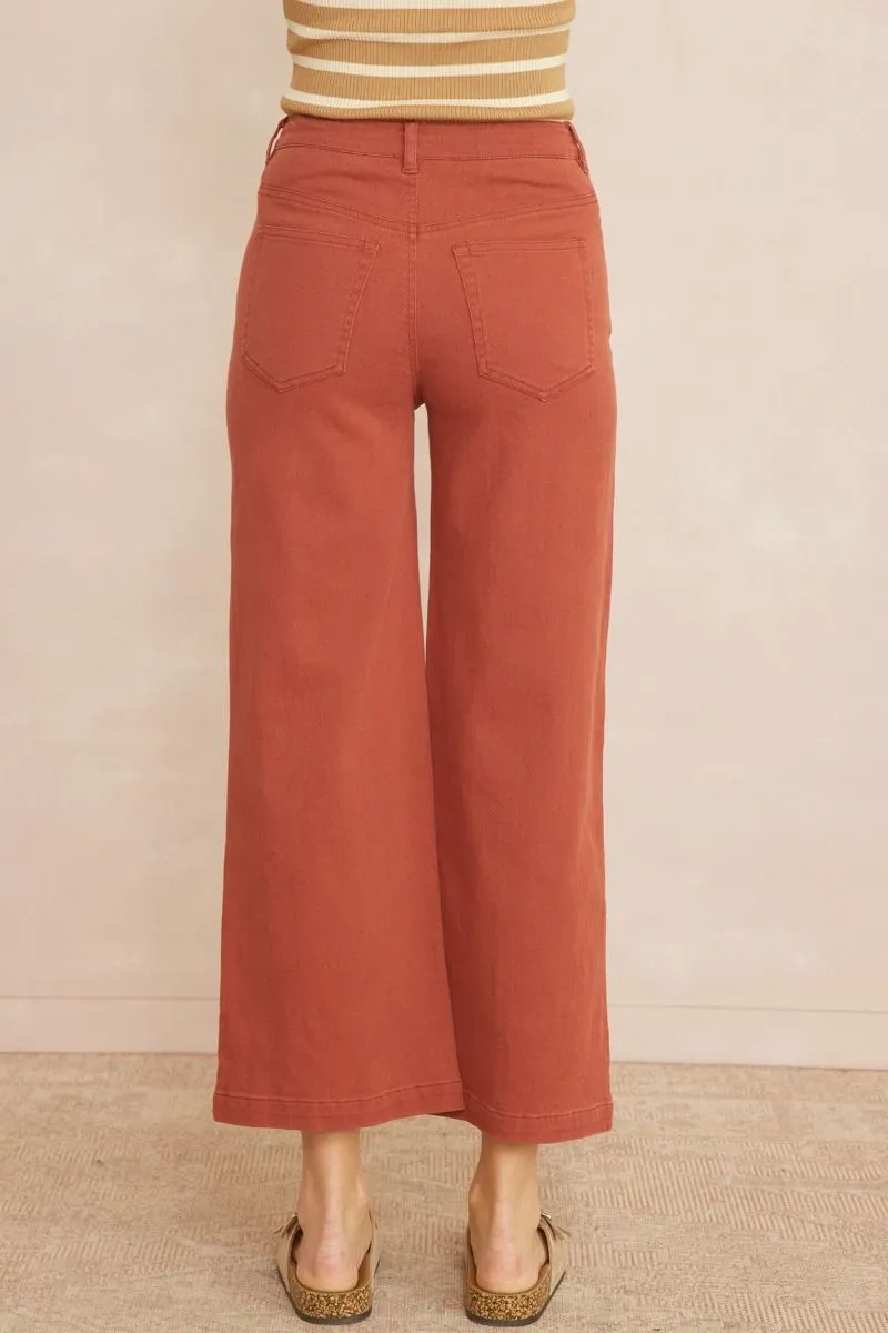 Acid Washed High Waisted Wide Leg Pants