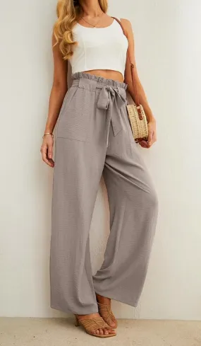 Aviva High Waisted Pants | Light Khaki