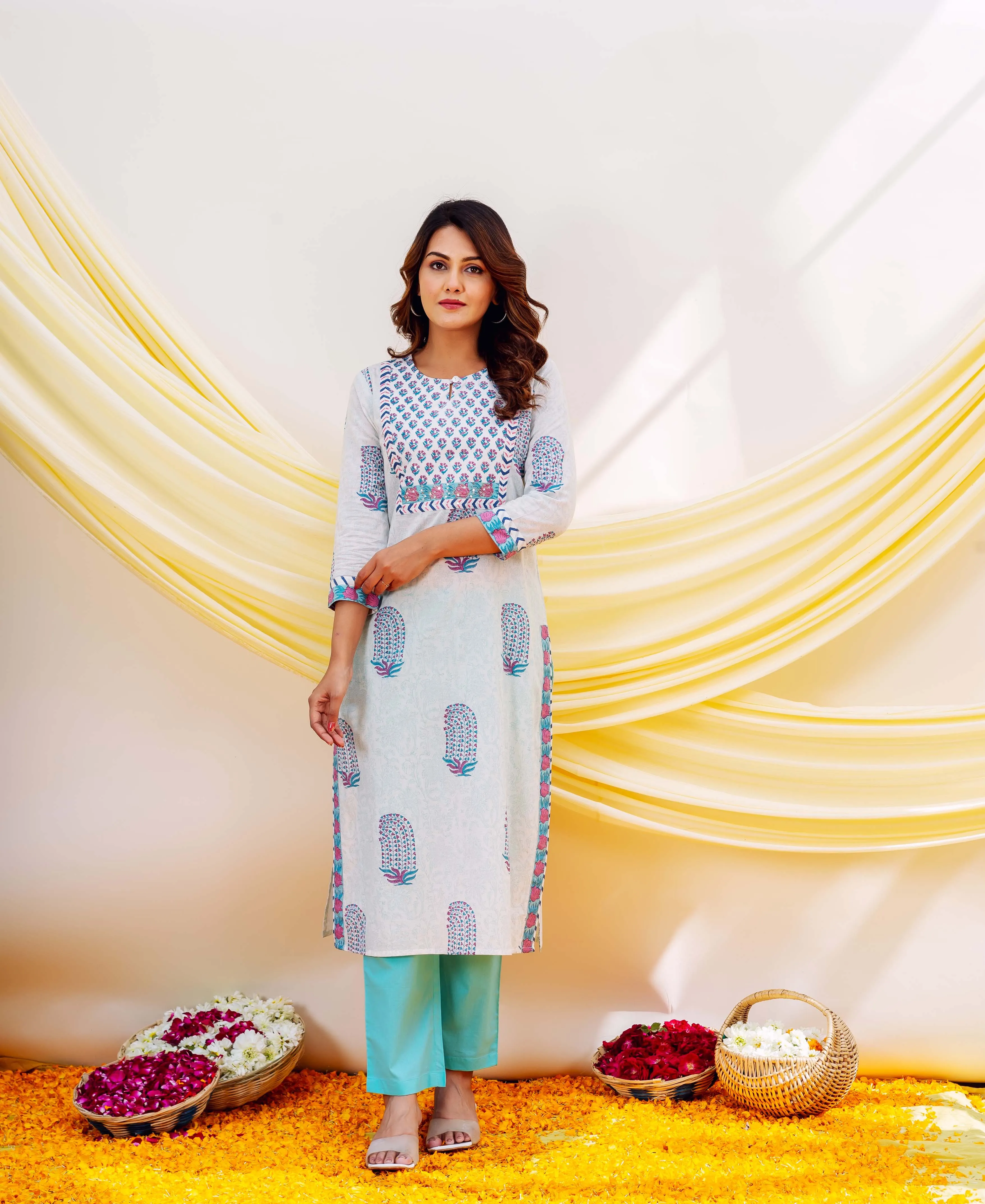 Ayesha Hand Block Printed Kurta