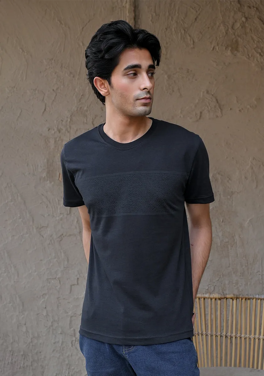 Basic Jersey Round Neck Black T-Shirt