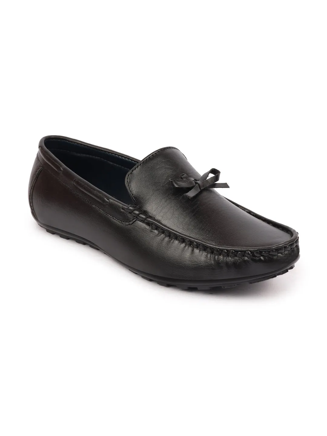 Basics Men Black Classic Stylish Stitched Tassel Lace Design Casual Shoes Moccasin and Loafers