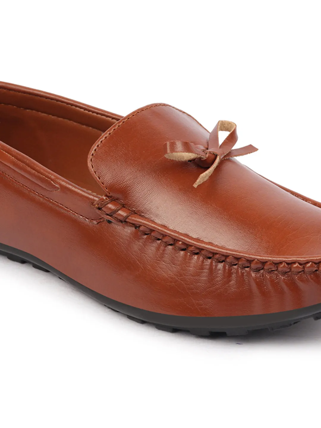 Basics Men Tan Classic Stylish Stitched Tassel Lace Design Casual Shoes Moccasin and Loafers