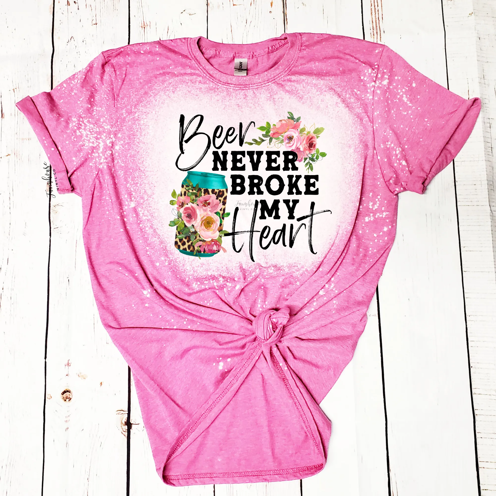 Beer Never Broke My Heart Bleached Shirt