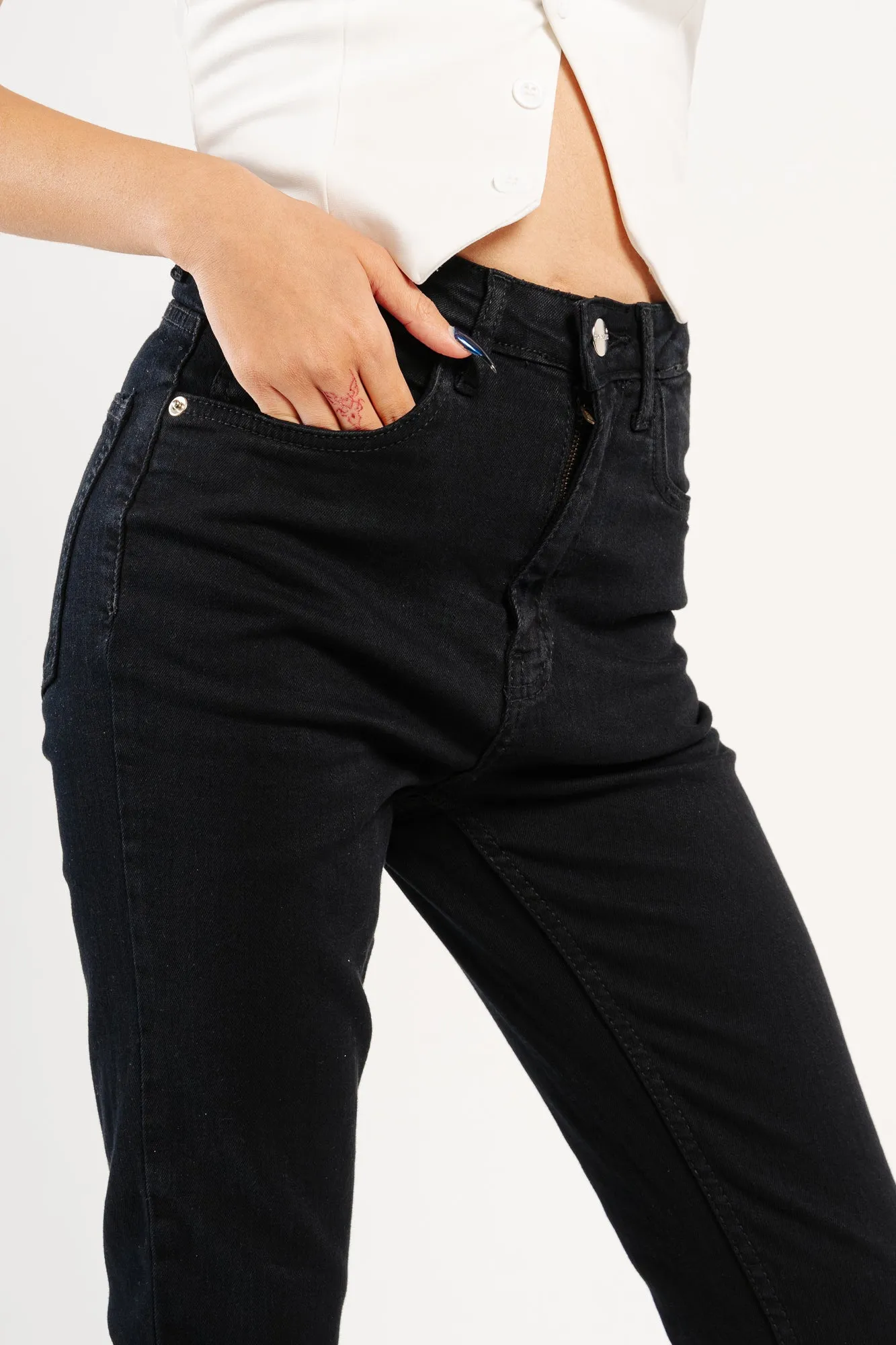 Black Thread Skinny Jeans