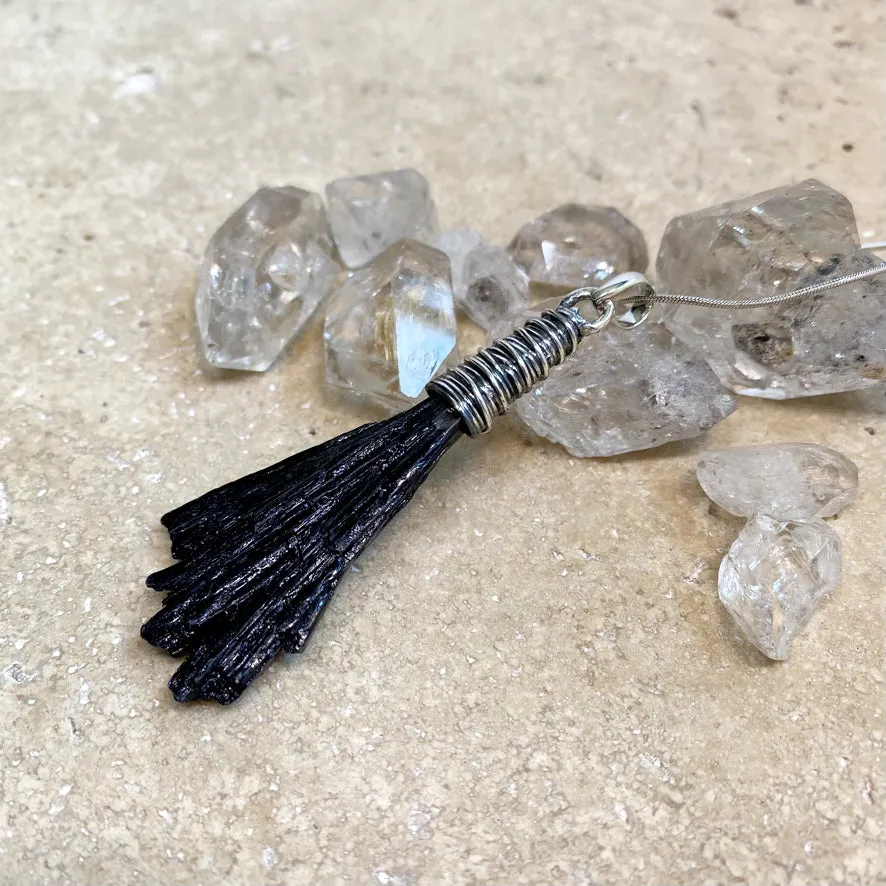 Black Tourmaline Pendant - Raw