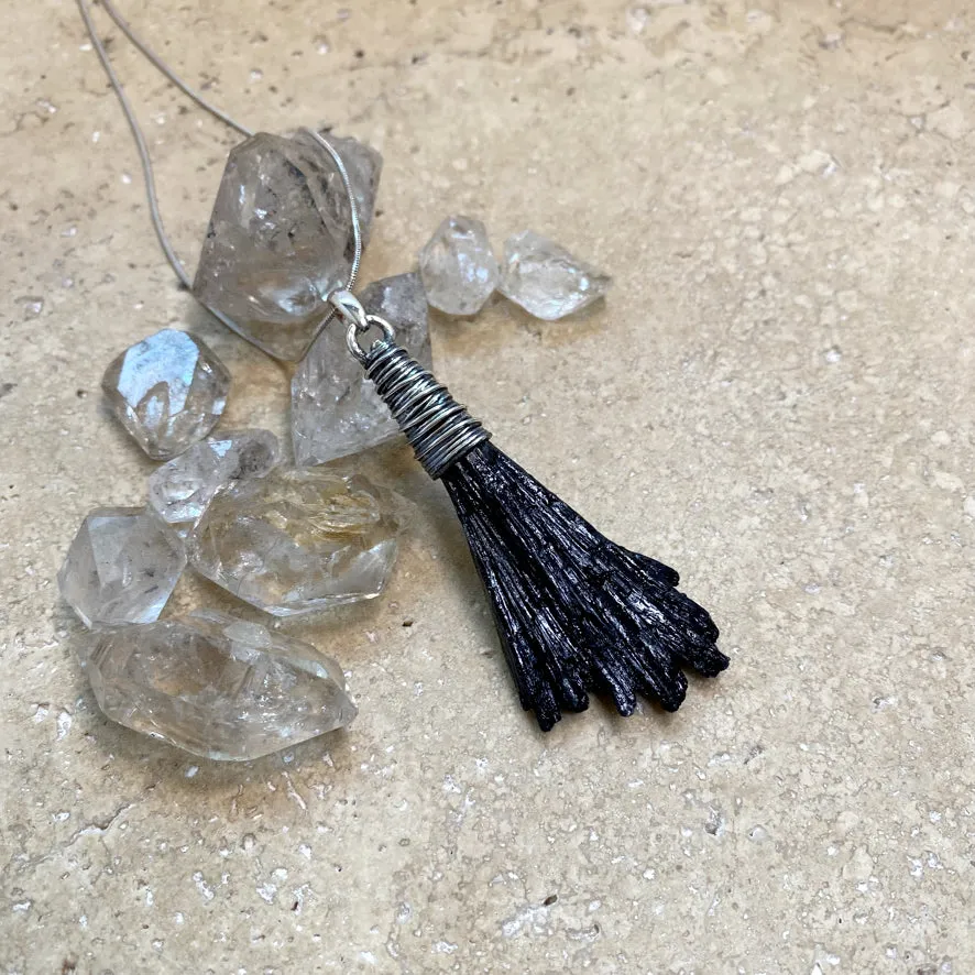 Black Tourmaline Pendant - Raw