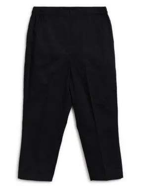 Boy Cotton Satin Pant-Black