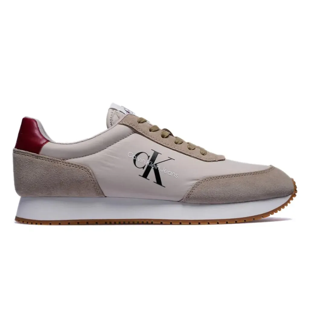 Calvin Klein Jeans Retro Runner Laceup SU-NY Mono Trainer YM0YM00804-BEGRED