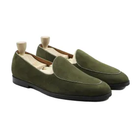 Citrine - Men's Green Kid Suede Loafer