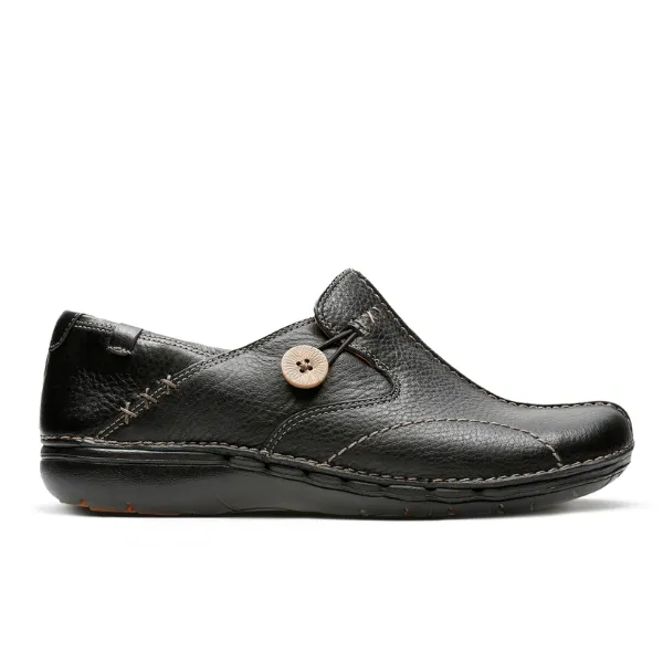 Clarks Women's Un Loop Black Leather