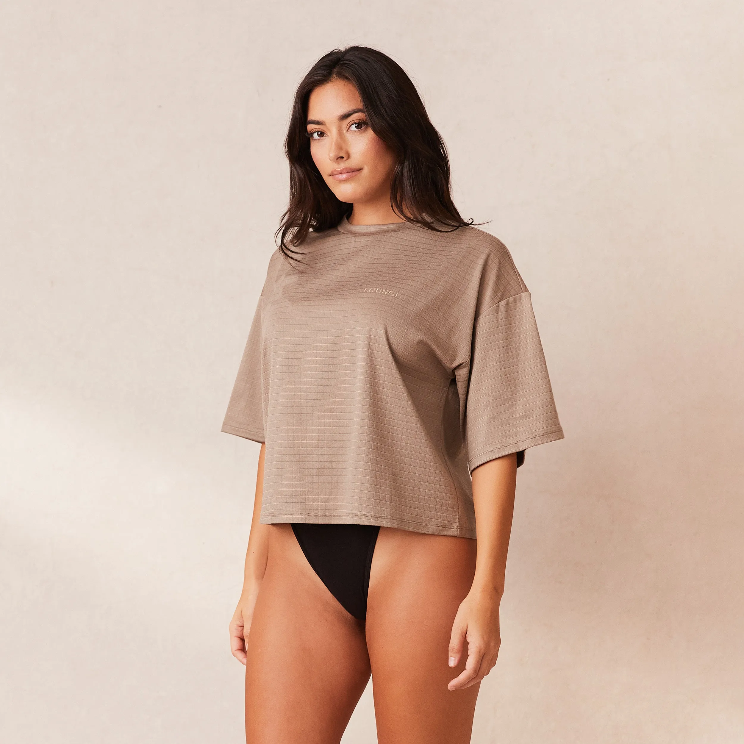 Classic Fleece Oversized Pyjama Tee - Fawn