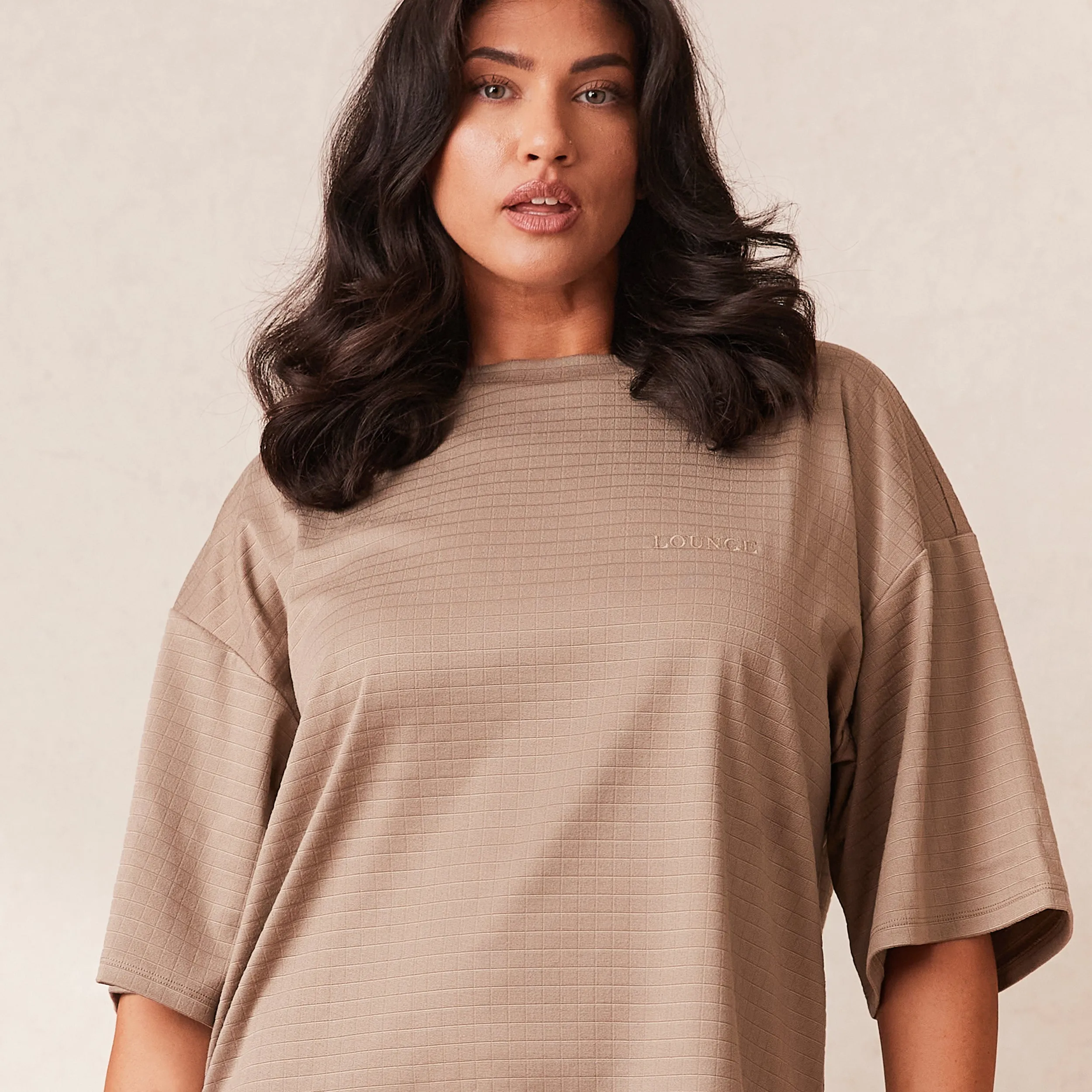 Classic Fleece Oversized Pyjama Tee - Fawn