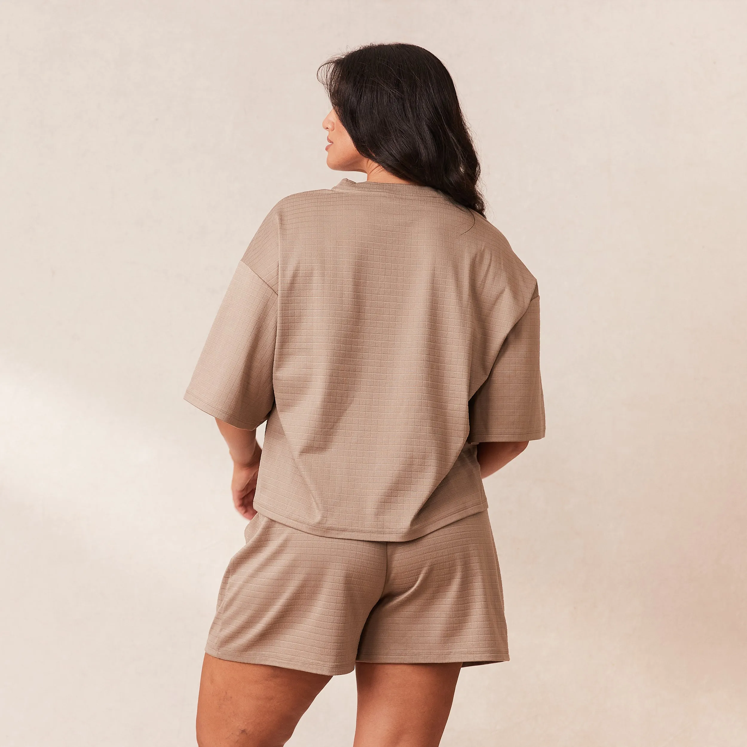 Classic Fleece Oversized Pyjama Tee - Fawn