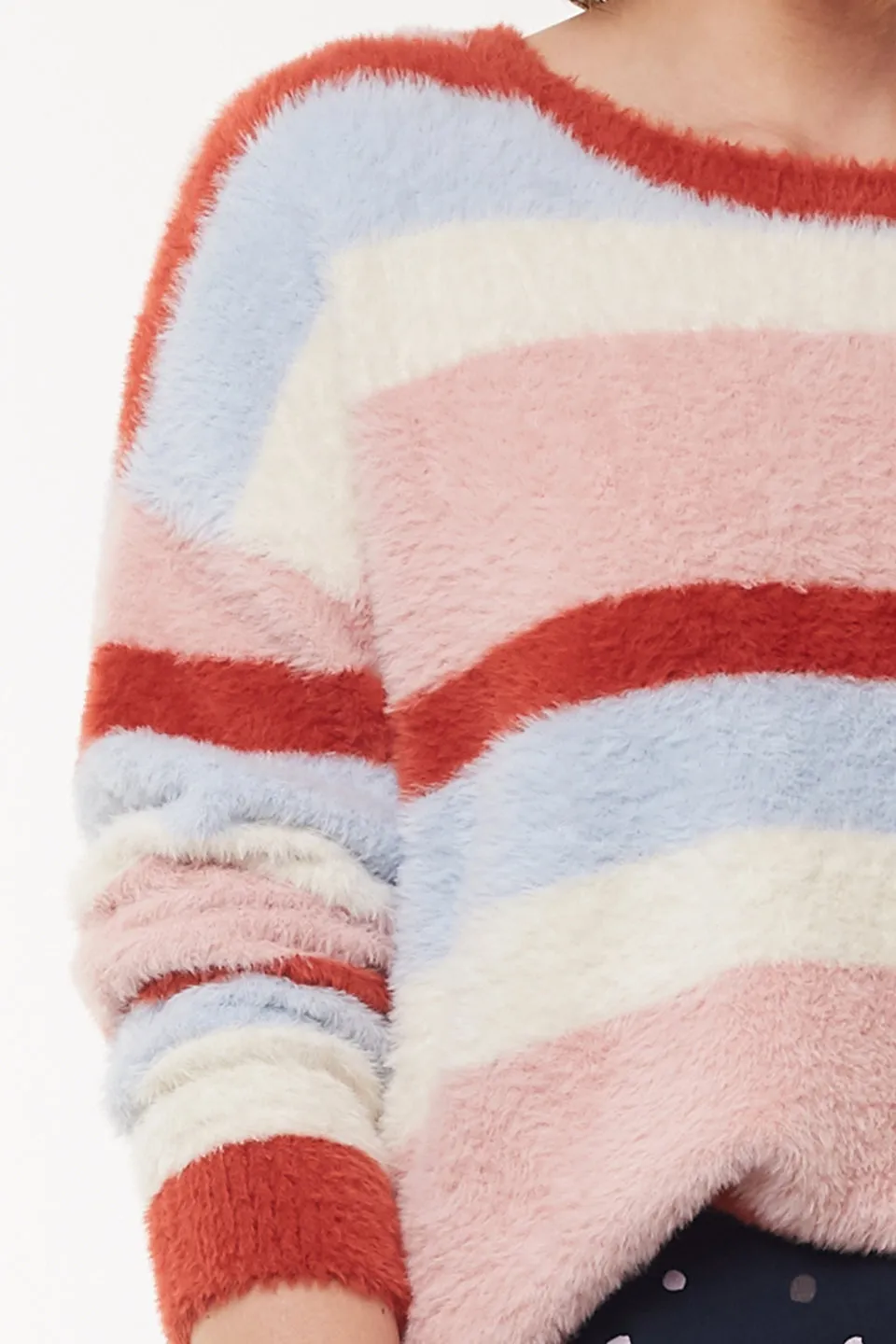 Connie Multi Stripe Fluffy Knit