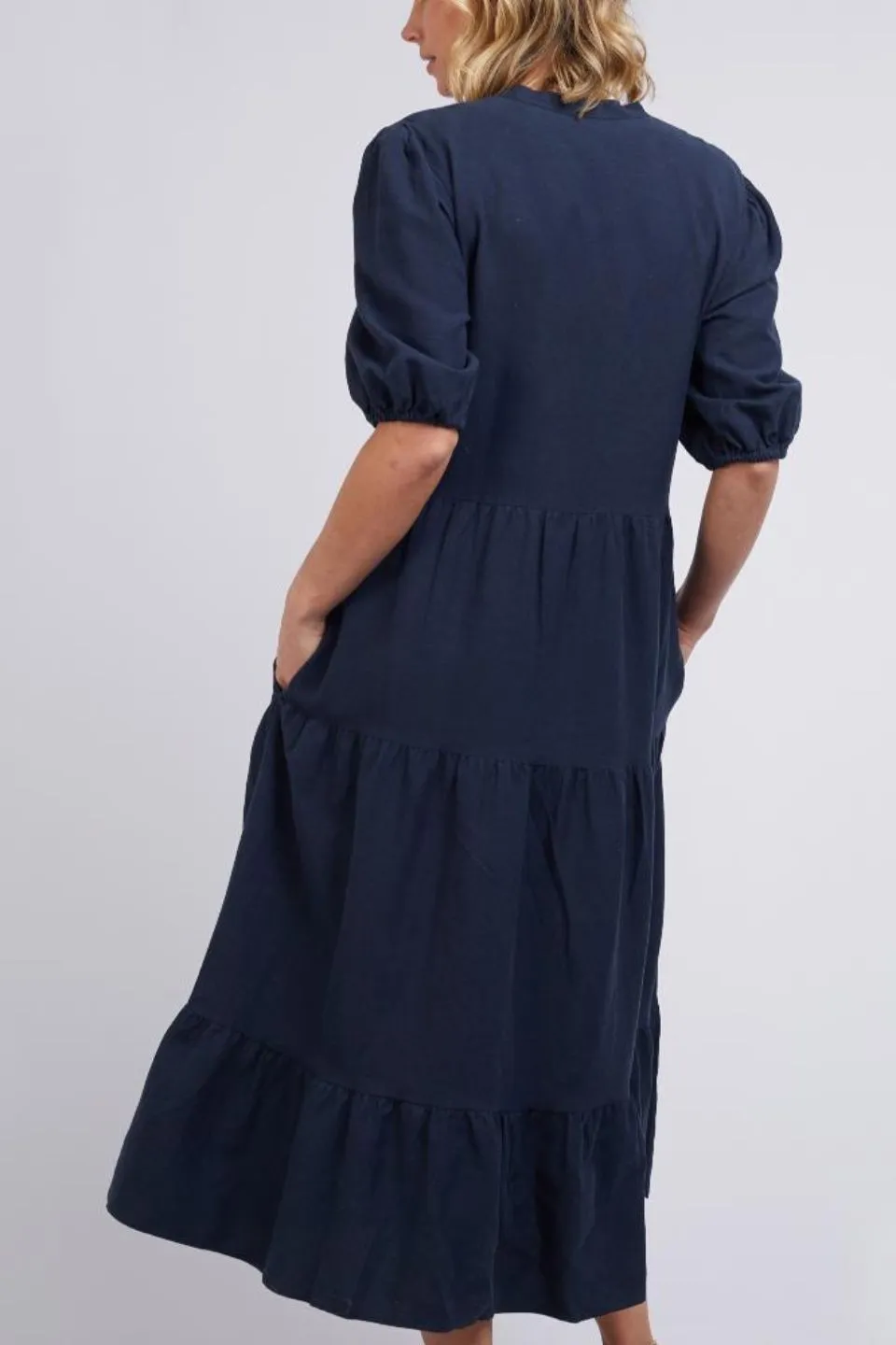 Constance SS Tiered Navy Dress