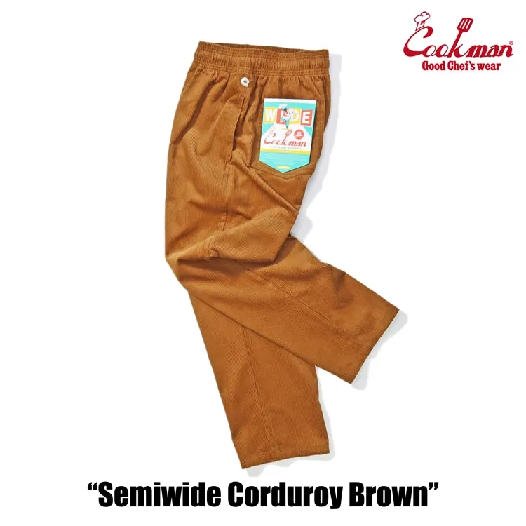 Cookman Chef Pants Semiwide- Corduroy : Brown