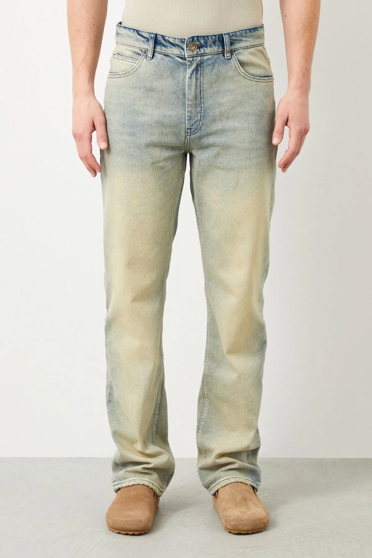 Drej Loose Fit Beige Men's Jeans