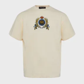 EMBROIDERY TENNIS CREST TEE CREAM