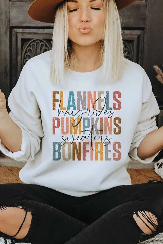 FLANNELS PUMPKINS BONFIRES SWEATSHIRT PLUS SIZE