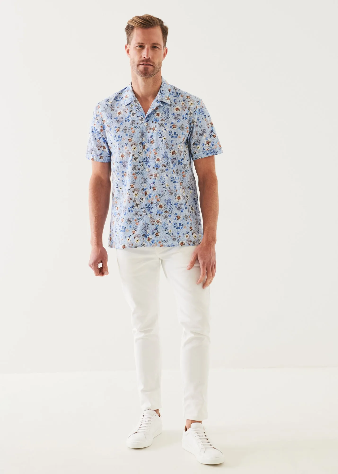 FLORAL PRINT CAMP COLLAR SHIRT