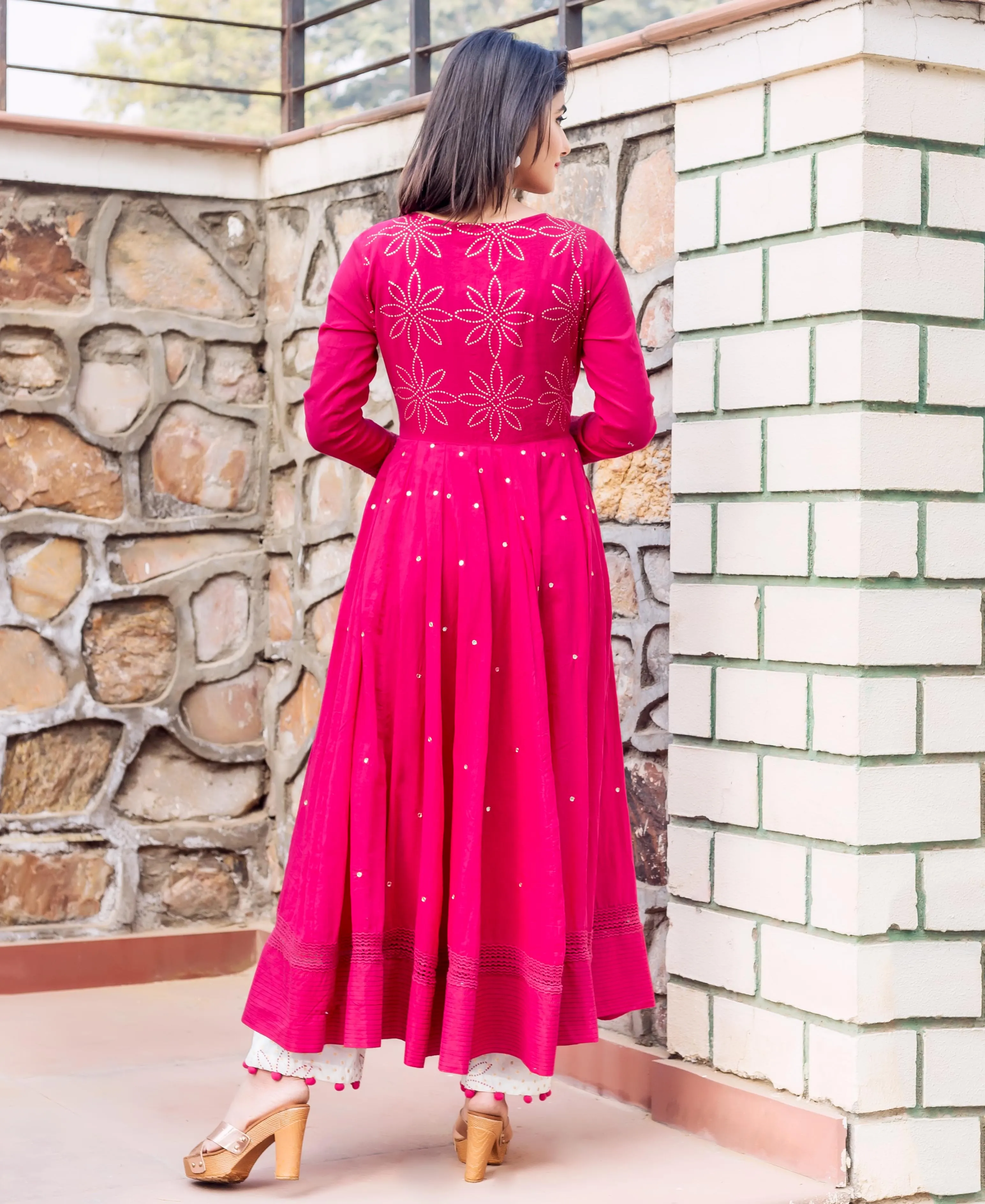 Fuchsia Anarkali Kurta