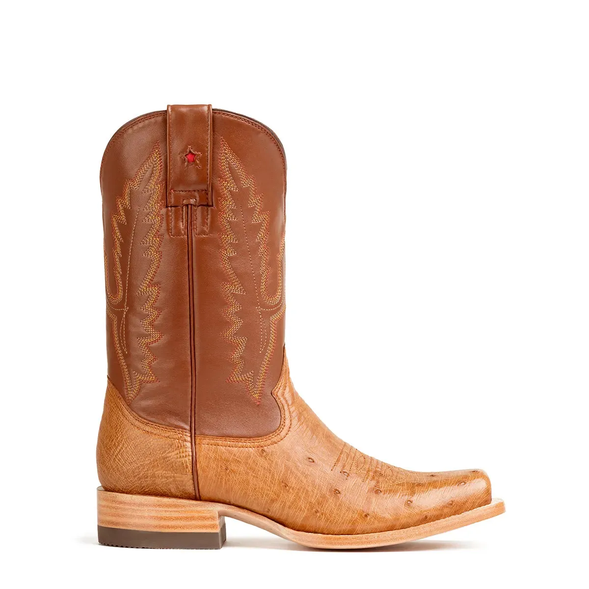 Gavel Men's Arroyo Smooth Ostrich Stockman Boots - Cognac