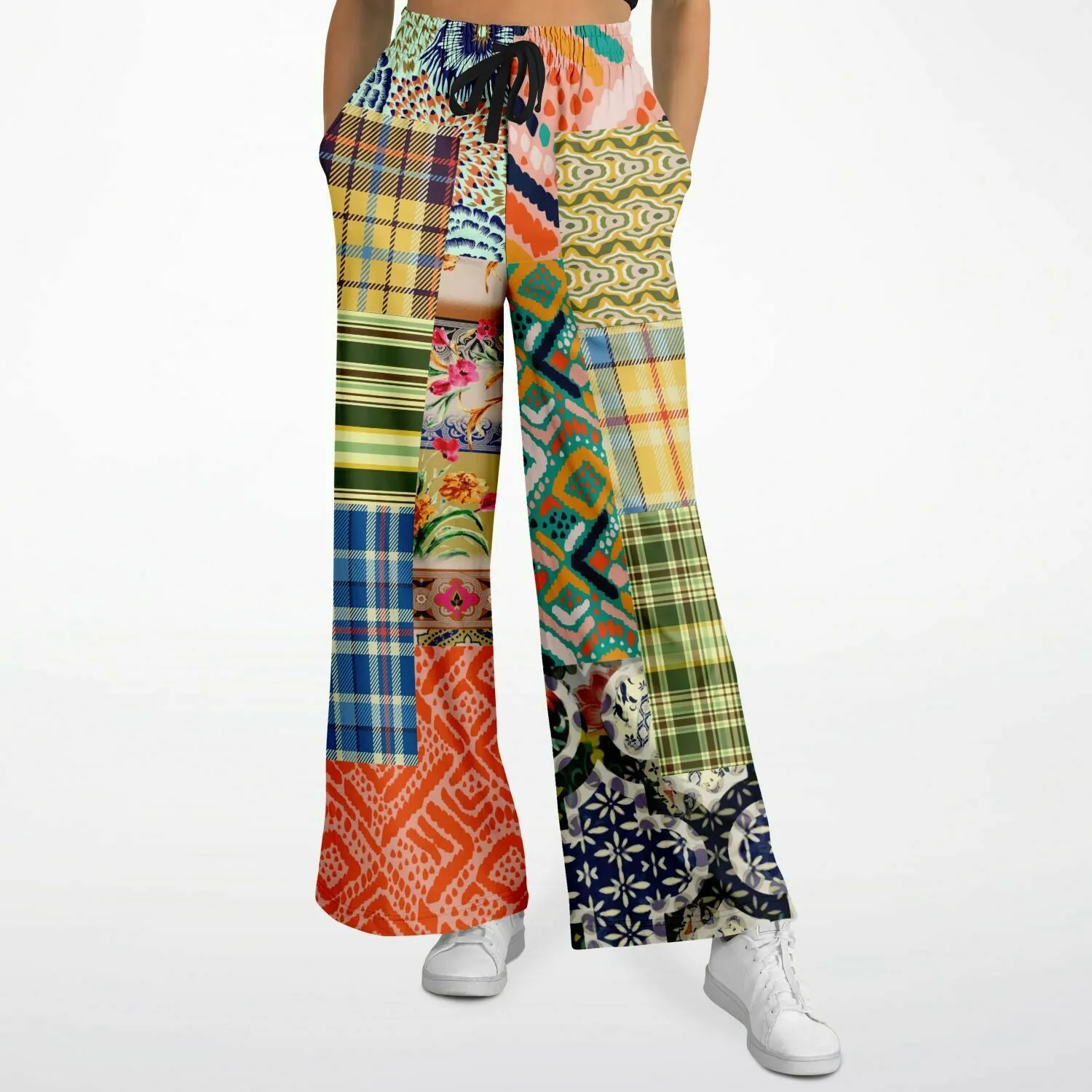 Ginger Snap Boho Patchwork Eco-Poly Stretchy Phat Bellbottoms