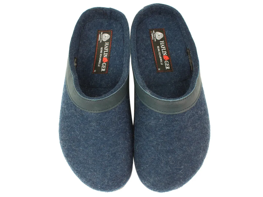 Haflinger Clogs Grizzly Torben Jeans Blue