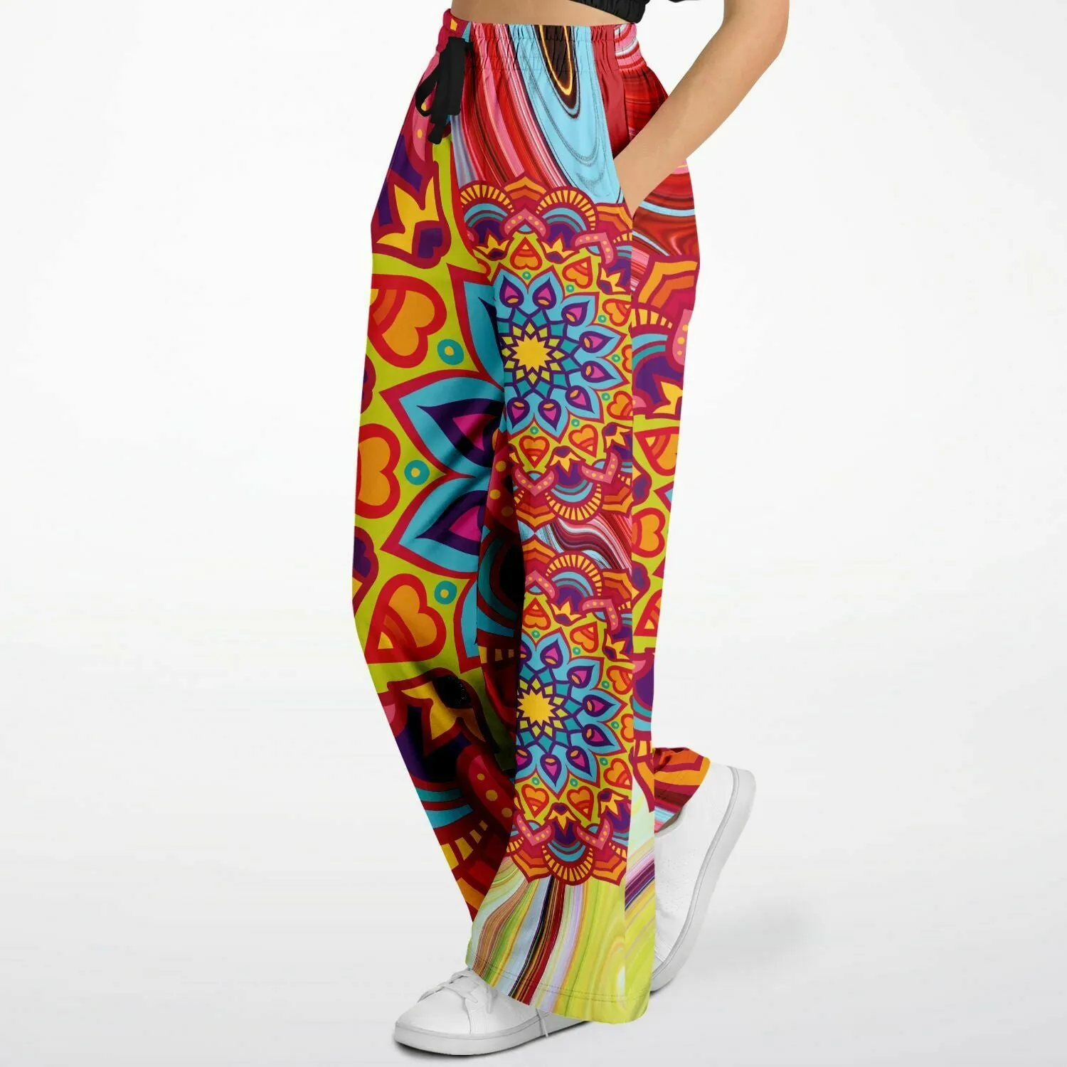 Hippy-Dippy Red Eco-Poly Stretchy Phat Bellbottoms