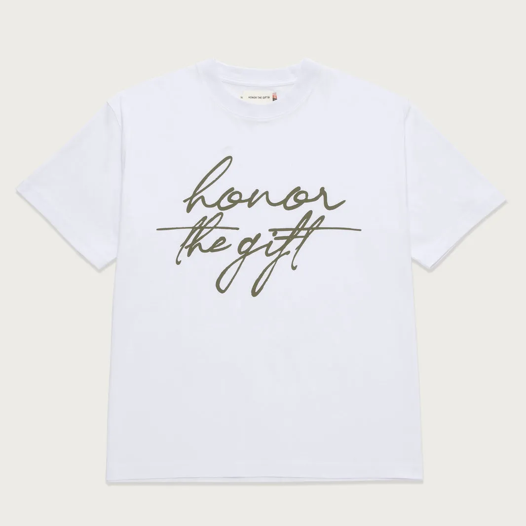 HTG SCRIPT TEE WHITE