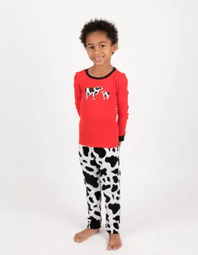 Kids Cotton & Fleece Cow Pajamas