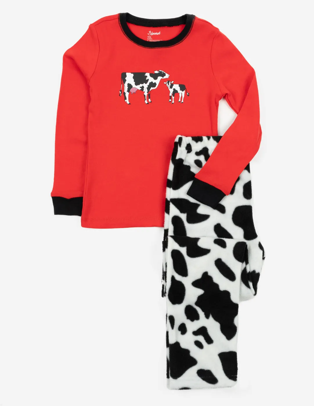 Kids Cotton & Fleece Cow Pajamas