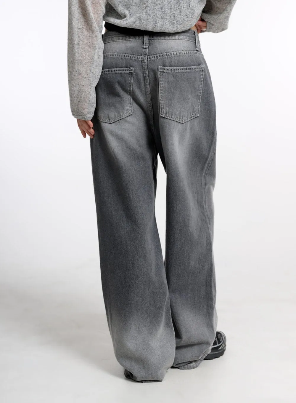 Low Waist Washed Baggy Jeans CM415