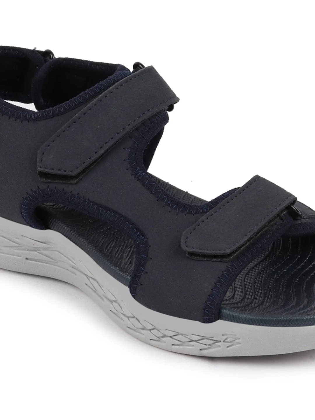 Men Navy Blue Outdoor Sports Adjustable Phylon Sole Flexi Sandals & Floaters