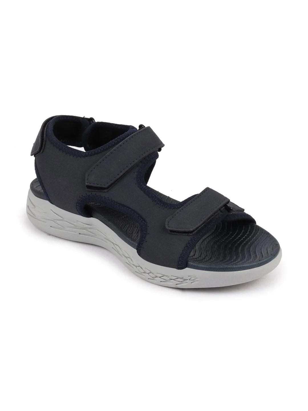 Men Navy Blue Outdoor Sports Adjustable Phylon Sole Flexi Sandals & Floaters