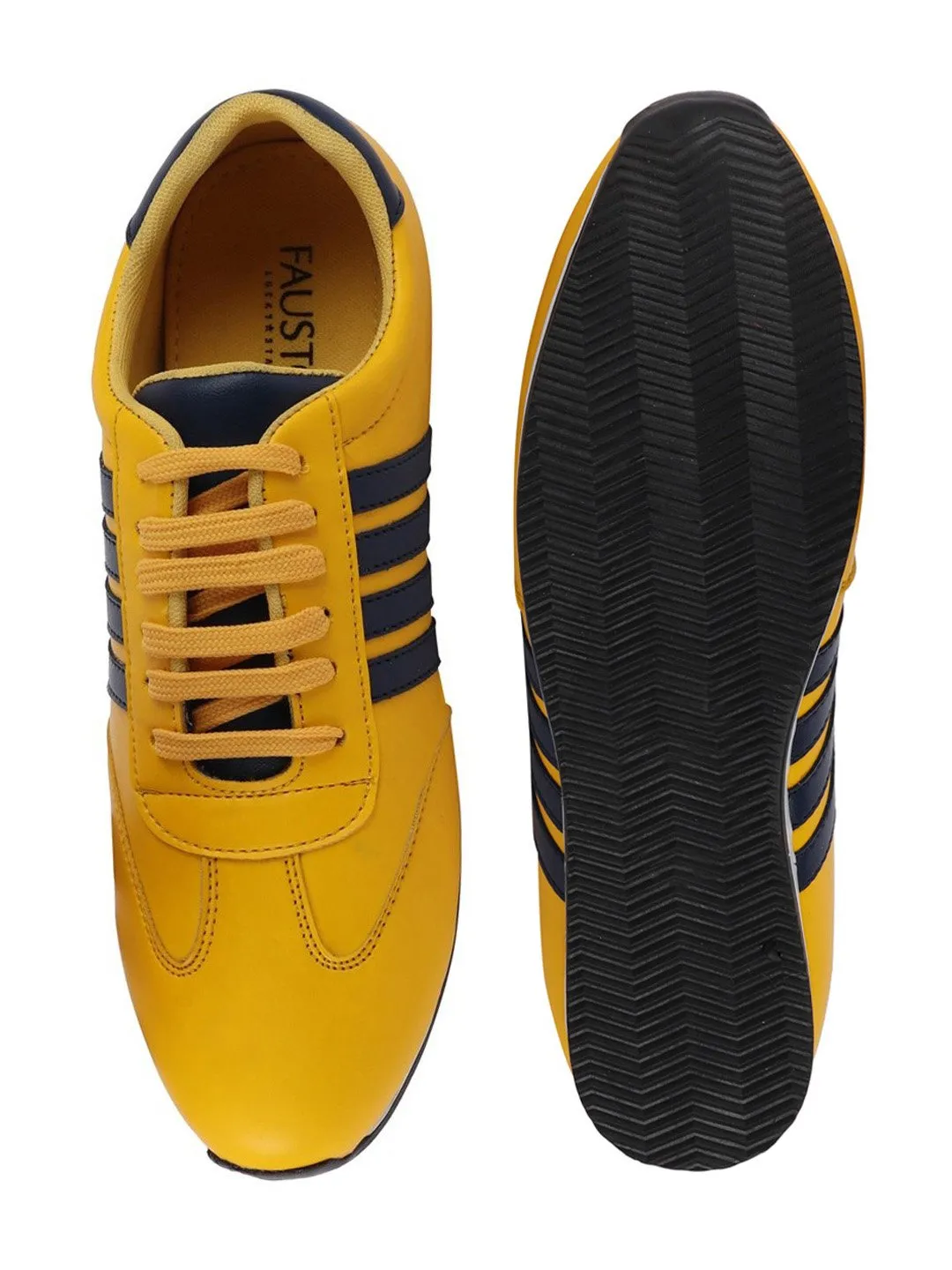 Men Yellow Classic Lace Up Sneakers