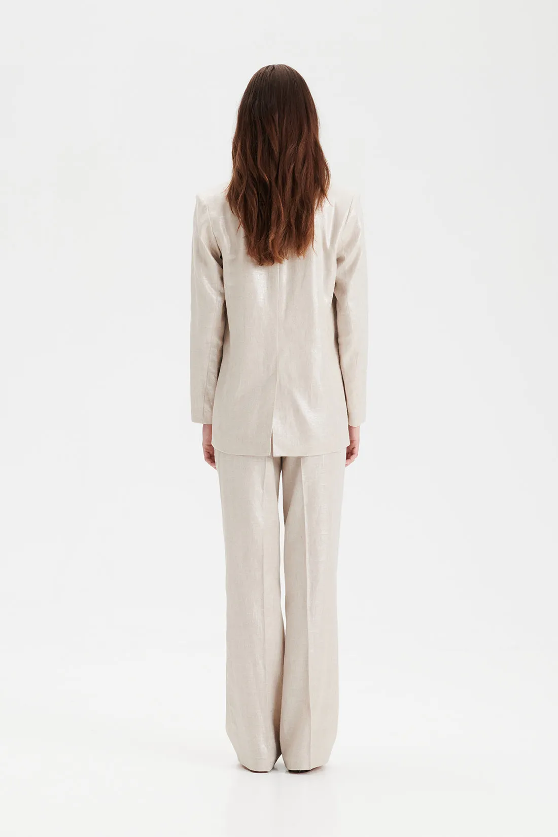 PETRONELLA linen suit pants in silver