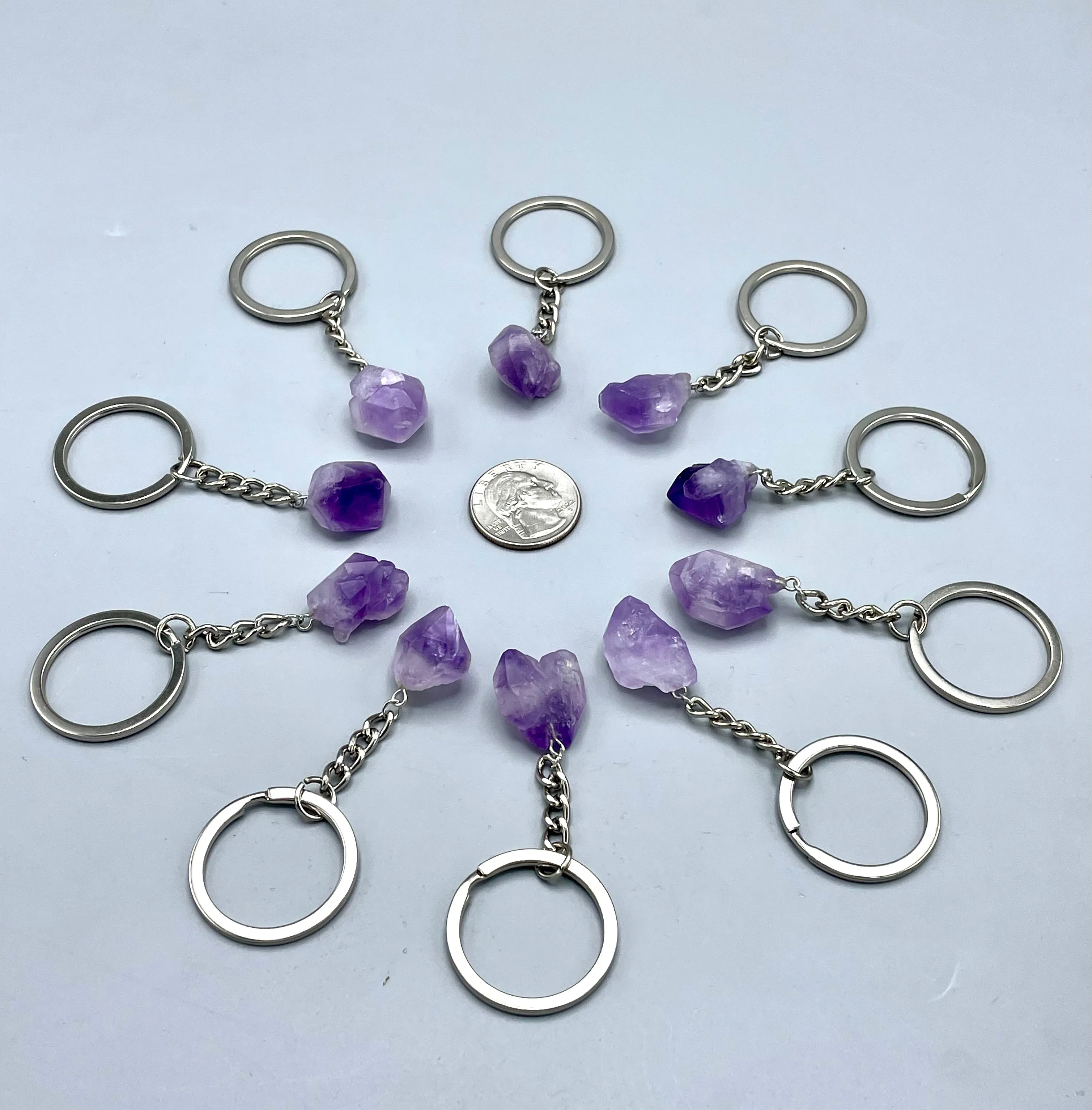 Raw Amethyst Keychain