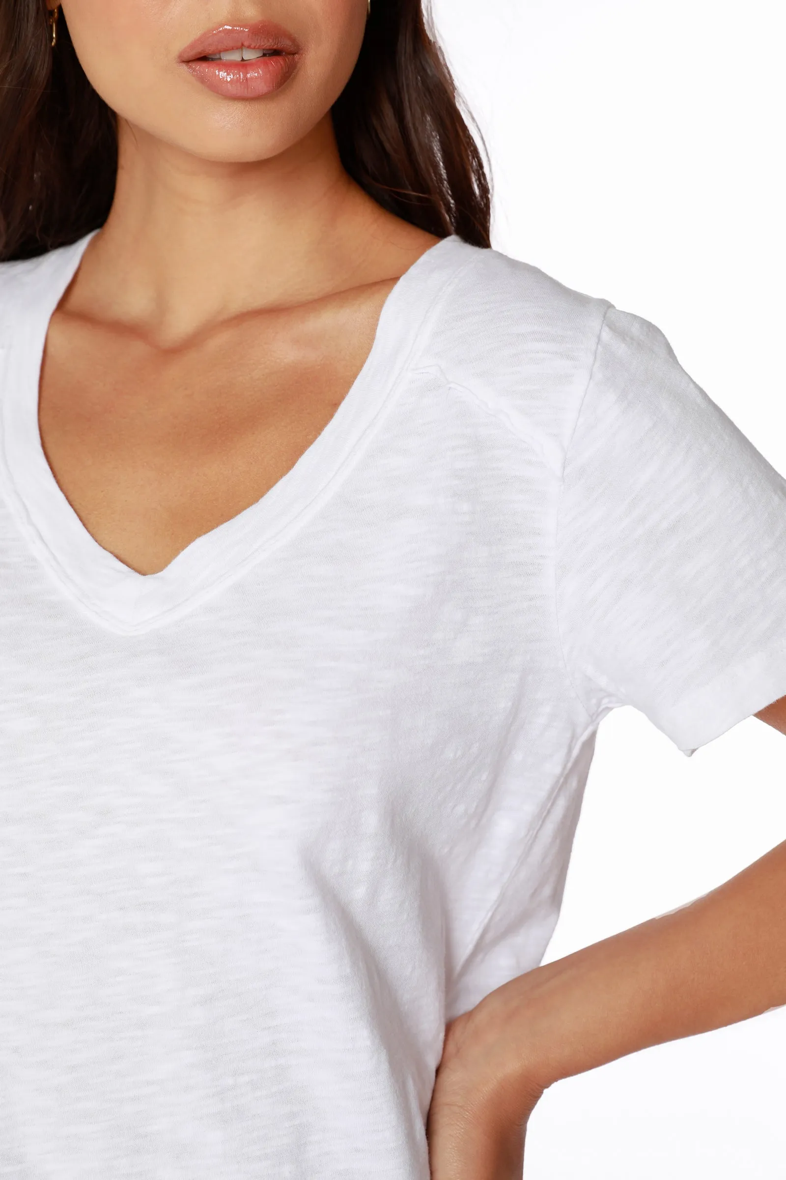 RAW EDGE SHOULDER SEAM TEE