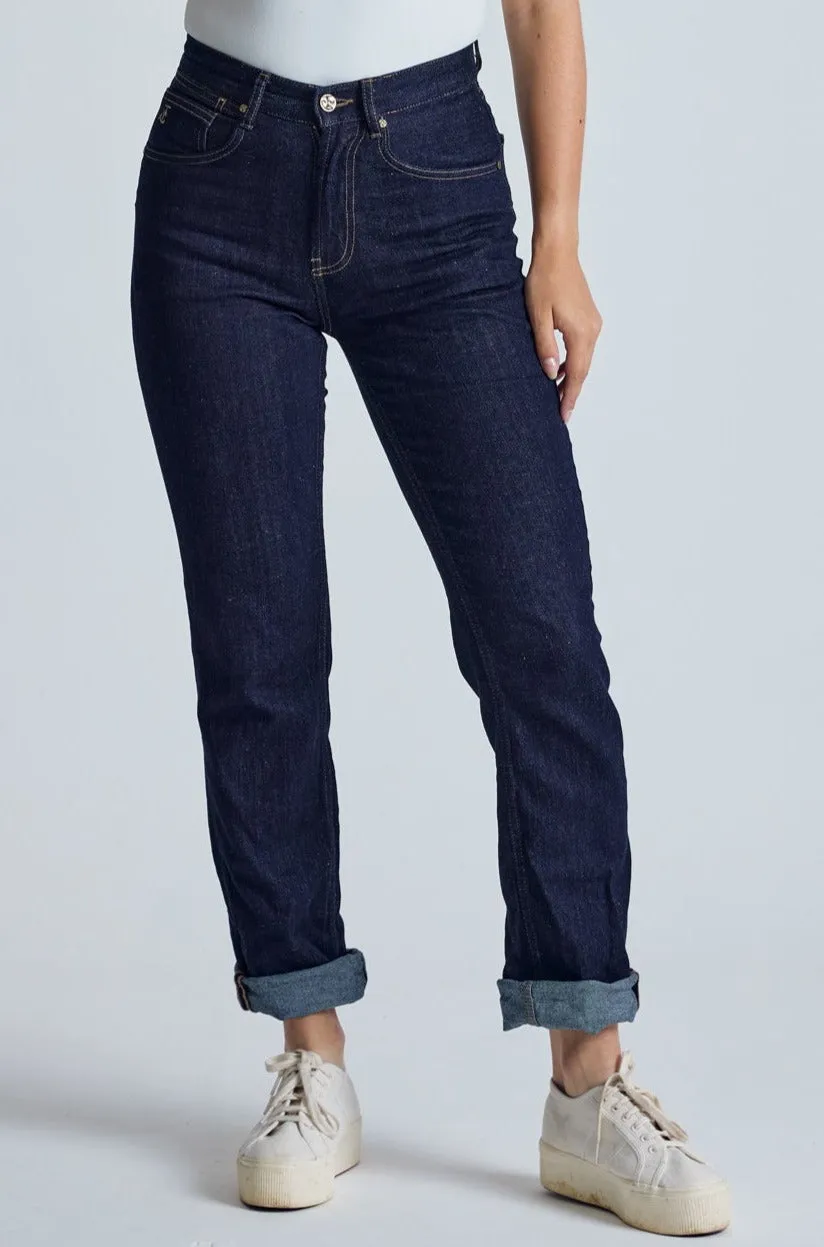 Rinse Indigo Lucille Tapered Jeans - GOTS Certified Organic Cotton And Hemp