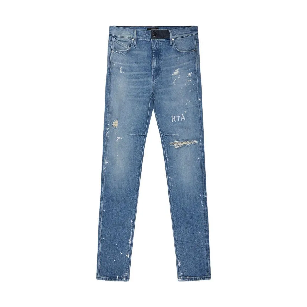 RTA CLAYTON DISTRESSED WHITE PAINT JEANS