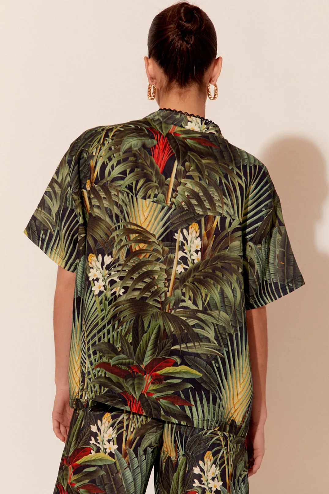 SALE - Tiana Tropical Linen Short Sleeve Shirt