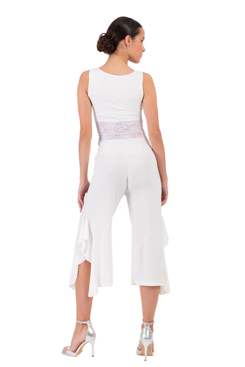 Side Ruffled Capri Pants