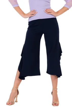 Side Ruffled Capri Pants