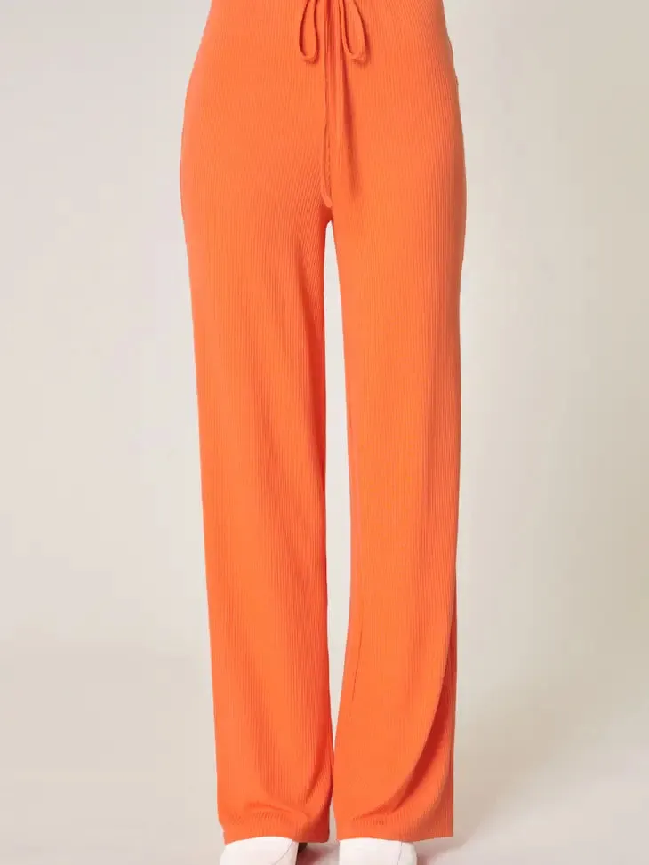 Tangelo Orange Knit Drawstring Pants