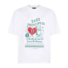 TAX3 PRINCIPLES T-SHIRT - MINT GREEN/RED